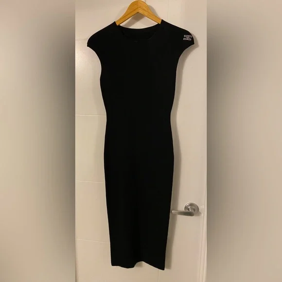 NWOT ELISABETTA FRANCHI Black Sheath Dress - Picture 5 of 14
